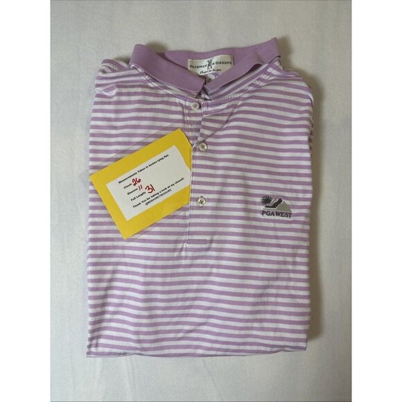 Fairway & Greene PGA West Golf Polo Casual Pink & White Striped Size XL - Picture 6 of 6